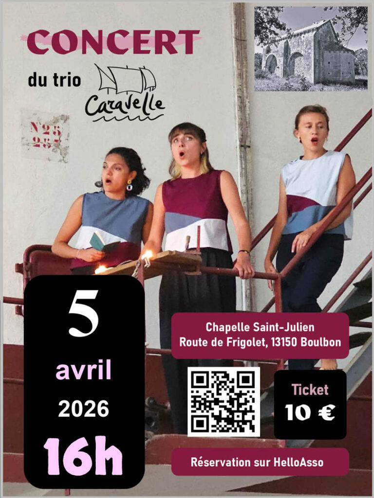 Chapelle Saint Julien de Boulbon 13150 - Concert Trio Caravelle - Musique Moyen Age